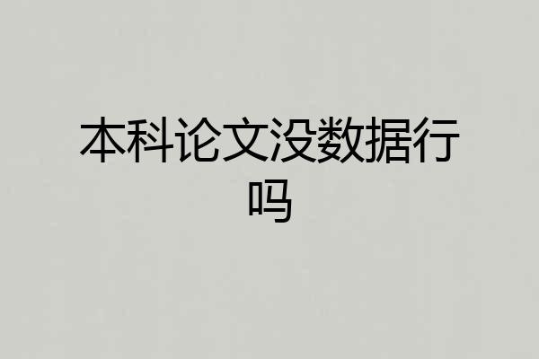 本科论文没数据行吗