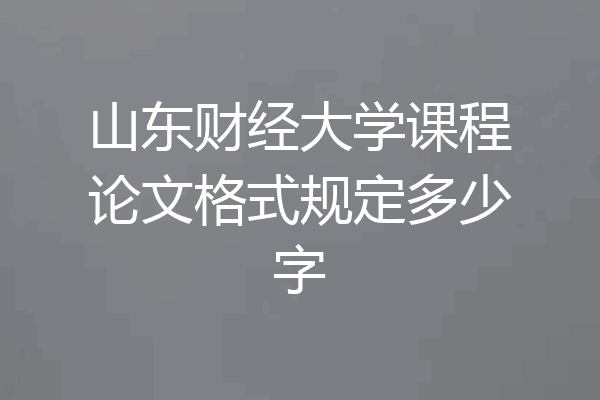 山东财经大学课程论文格式规定多少字