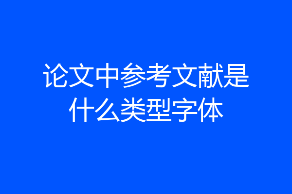 论文中参考文献是什么类型字体