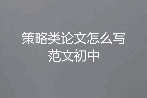 策略类论文怎么写范文初中
