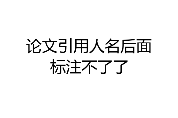 论文引用人名后面标注不了了