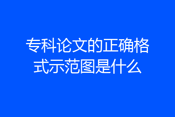 专科论文的正确格式示范图是什么