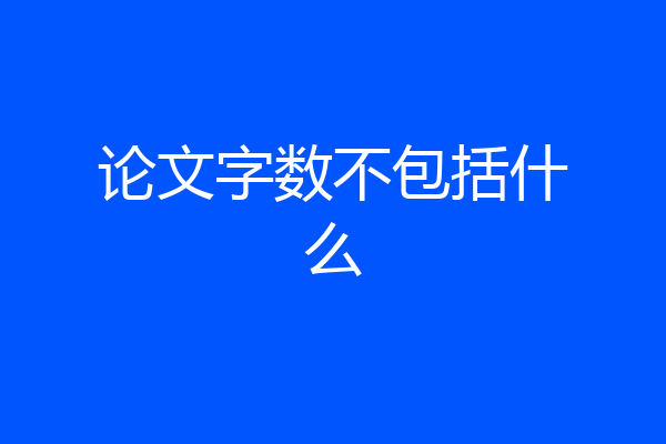 论文字数不包括什么