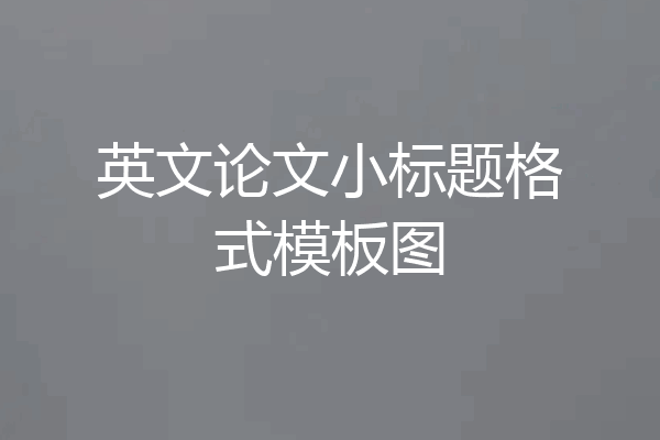 英文论文小标题格式模板图