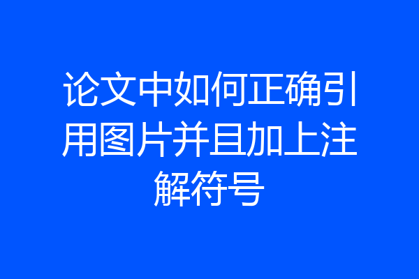 论文中如何正确引用图片并且加上注解符号