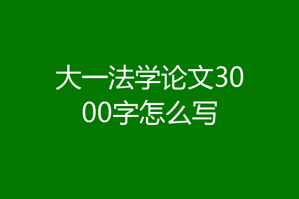 大一法学论文3000字怎么写