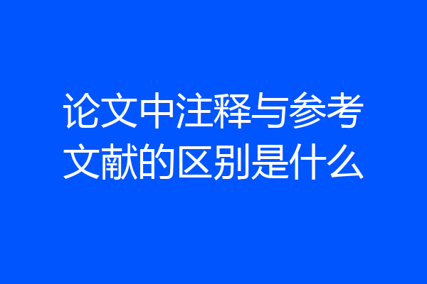 论文中注释与参考文献的区别是什么