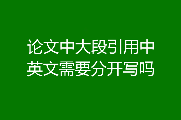 论文中大段引用中英文需要分开写吗