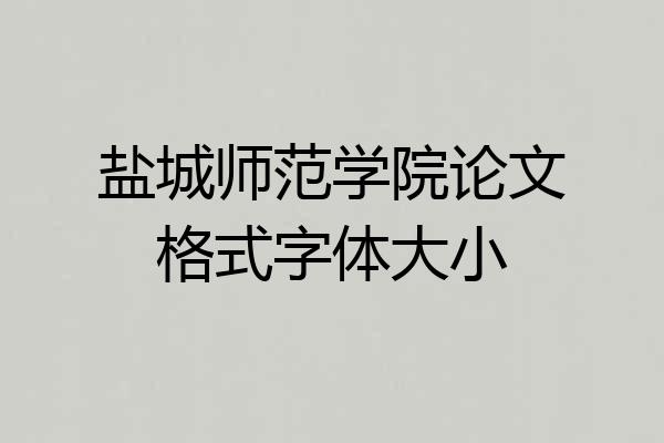 盐城师范学院论文格式字体大小