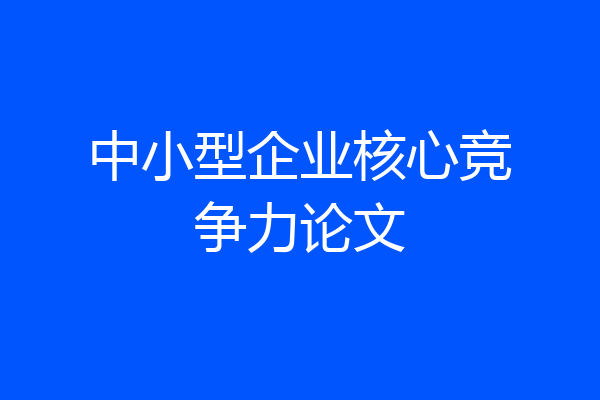 中小型企业核心竞争力论文