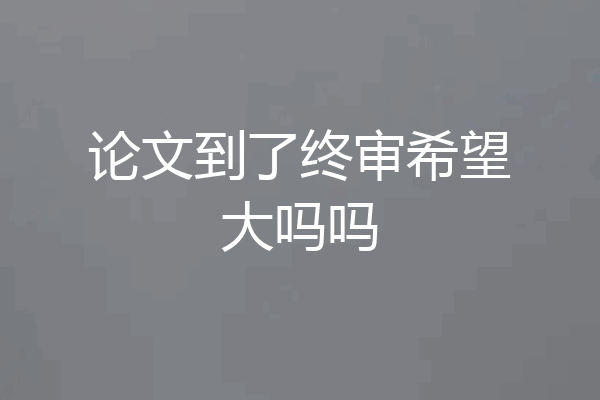 论文到了终审希望大吗吗