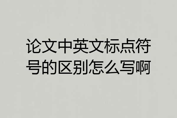 论文中英文标点符号的区别怎么写啊