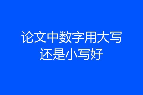 论文中数字用大写还是小写好