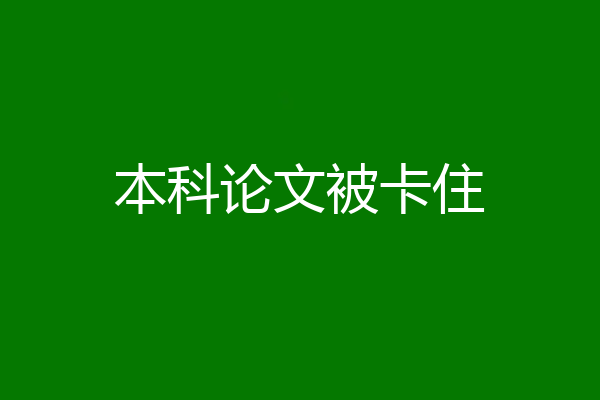 本科论文被卡住