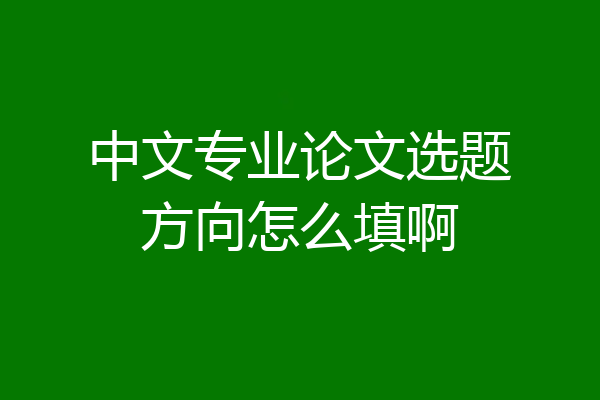 中文专业论文选题方向怎么填啊