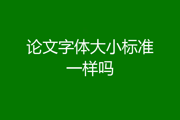 论文字体大小标准一样吗