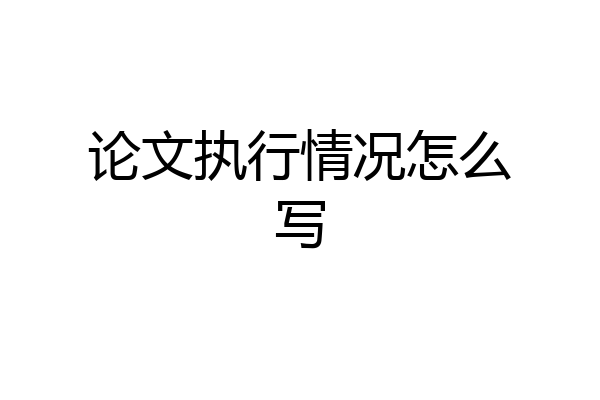论文执行情况怎么写
