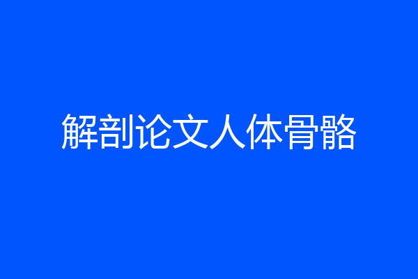 解剖论文人体骨骼