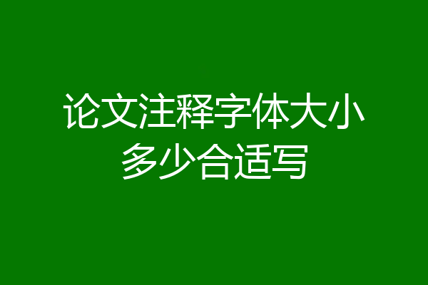 论文注释字体大小多少合适写