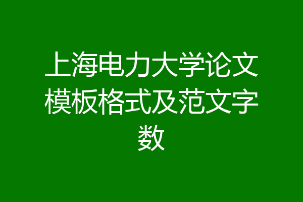 上海电力大学论文模板格式及范文字数