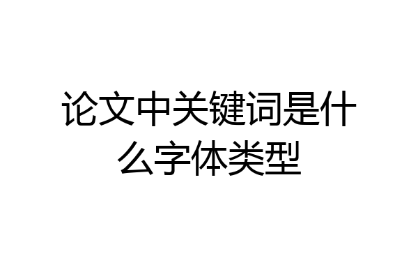 论文中关键词是什么字体类型