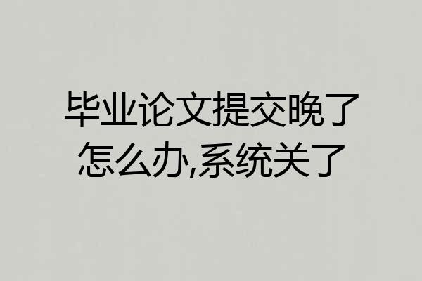 毕业论文提交晚了怎么办,系统关了
