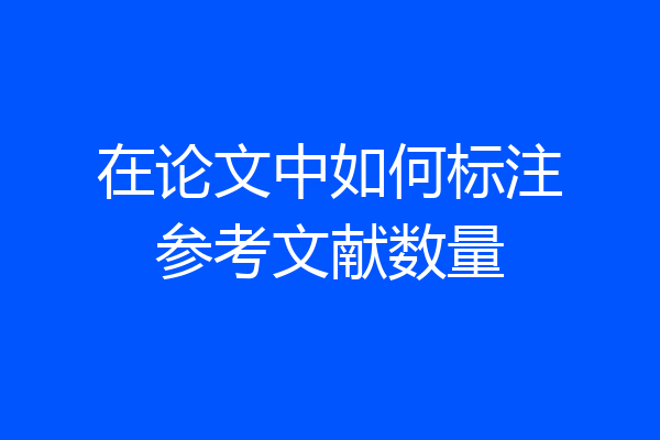 在论文中如何标注参考文献数量