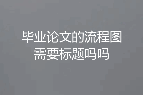 毕业论文的流程图需要标题吗吗
