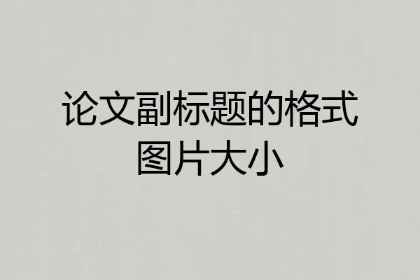 论文副标题的格式图片大小