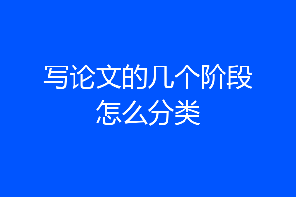 写论文的几个阶段怎么分类