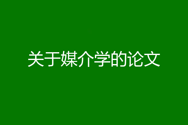 关于媒介学的论文