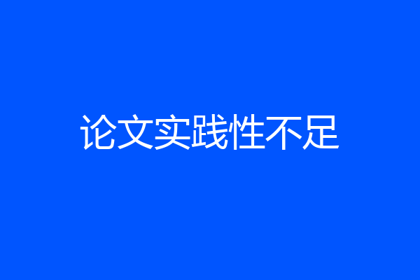 论文实践性不足