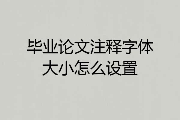 毕业论文注释字体大小怎么设置
