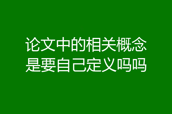 论文中的相关概念是要自己定义吗吗