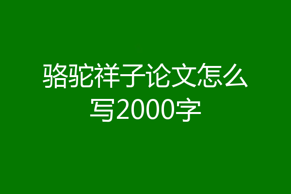 骆驼祥子论文怎么写2000字