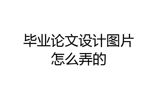 毕业论文设计图片怎么弄的