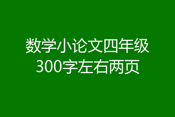 数学小论文四年级300字左右两页