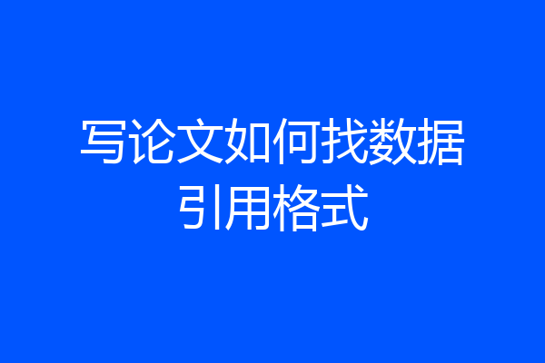 写论文如何找数据引用格式