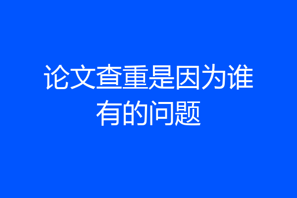 论文查重是因为谁有的问题