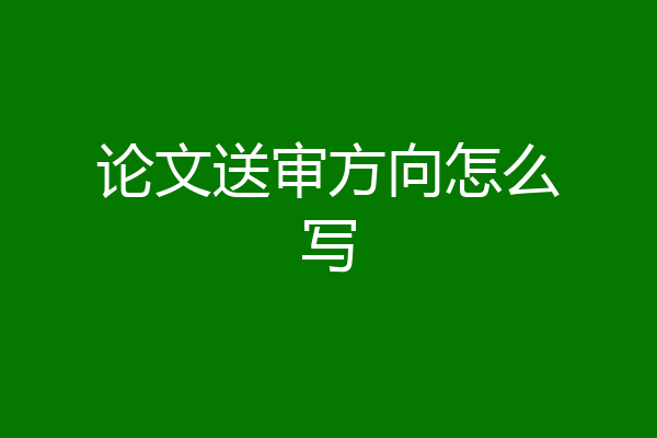 论文送审方向怎么写