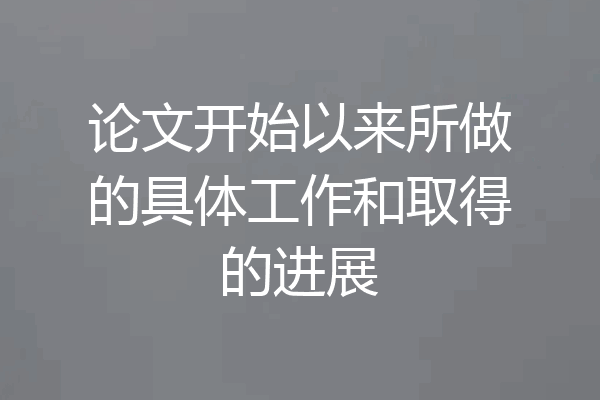 论文开始以来所做的具体工作和取得的进展