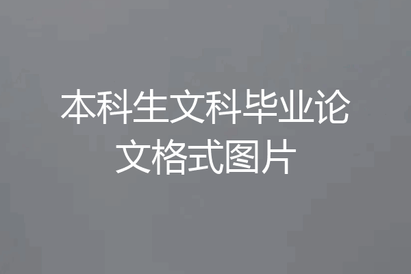 本科生文科毕业论文格式图片