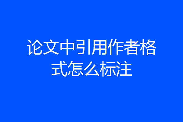 论文中引用作者格式怎么标注