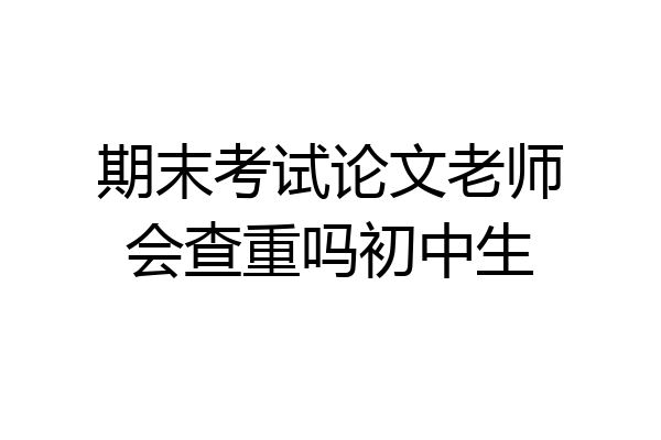 期末考试论文老师会查重吗初中生