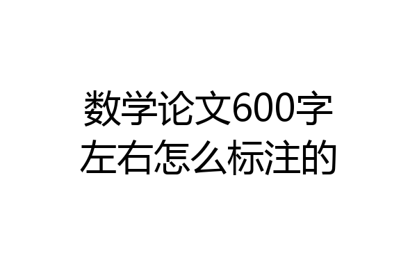 数学论文600字左右怎么标注的