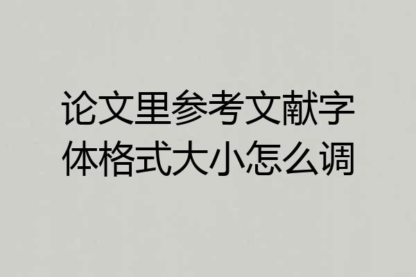 论文里参考文献字体格式大小怎么调