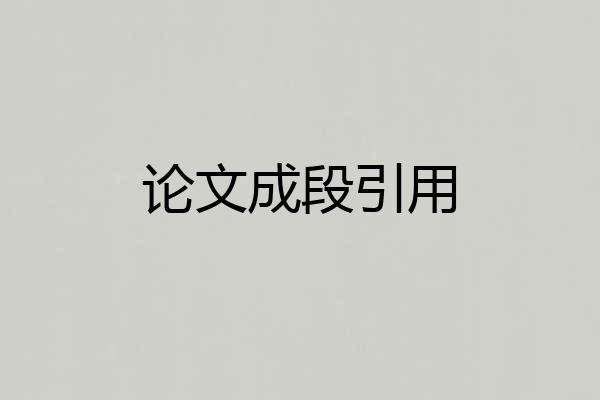 论文成段引用