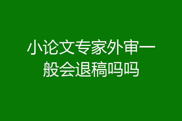 小论文专家外审一般会退稿吗吗