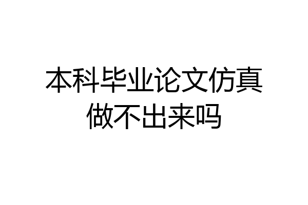 本科毕业论文仿真做不出来吗