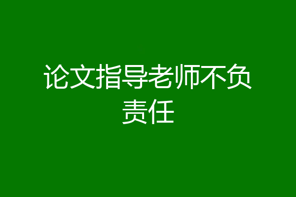 论文指导老师不负责任